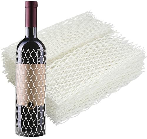 Heveer Weinflaschenschutzhülle Mesh Schutzhüllen für Weinflasche Weiß Netz-Schutzhüllen für Wein Champagne Glasflaschen 30 Stück