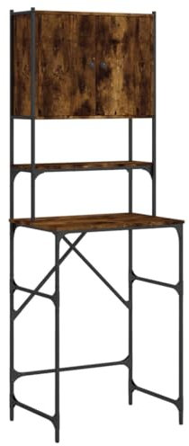 vidaXL Waschmaschinenschrank, Waschmaschinenregal mit viel Stauraum, Wasserbeständig Badschrank Trocknerschrank Verstellbare Beine, Hochschrank Badmöbel, Räuchereiche Holzwerkstoff