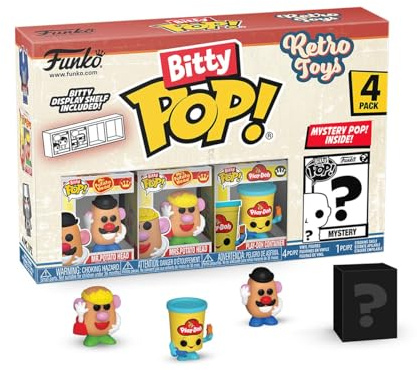 Funko Bitty Pop! Retro Toys - Mr. Potato Head 4 Pieces and a Surprise Mini Figure - 0.9 Inch (2.2 cm) Collectible Stackable Display Shelf Included - Gift Idea Party Bag Stocking