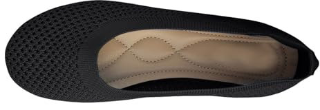 Womens Low Wedge Ballerina UK Sale Clearance, Ladies Knit Ballet Flat Round Toe Slip On Flats Shoes Roll up Shoes Knitted Dress Shoes Pumps Comfort Soft Ballet Flats Lightweight Casual Loafers