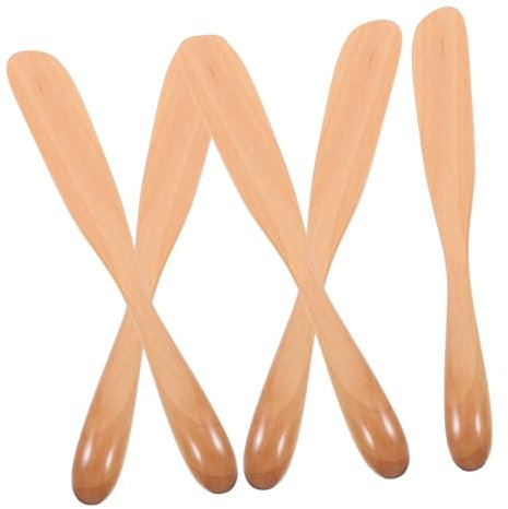 Gatuida 5st Geschirr Butterstreichmesser Buttermesser Käseschneider Messer Zum Streichen Von Käse Sandwichmesser Futterstreuer Sandwich-spreader Gewürzmesser Beige Hölzern Wiederverwendbar