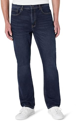 Amazon Essentials Men's Low-Stretch Straight-Fit Jeans, Dark Midnight Wash, 38W / 28L