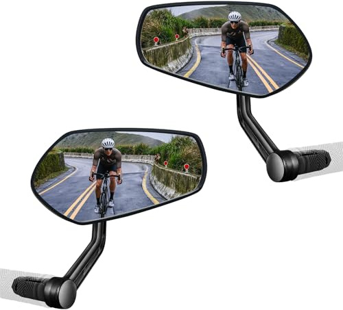 Homieway Fahrradspiegel,2 Stück Fahrrad Spiegel für E-bike Lenker,Kratzfeste Glaslinse Fahrrad Rückspiegel,Fahrradrückspiegel Lenkerendenspiegel für E-bike Links und Rechts (14-20mm)