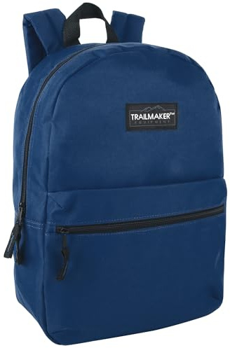 Classic Vintage Backpack for Adults and Kids with Adjustable Padded Shoulder Straps | School Bookbags for Girls, Boys (Navy)