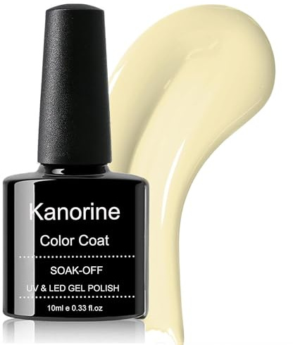KANORINE Gel Nail Polish,Lemonade colour yellow coat gel polish Soak-Off UV/LED Nail Art Salon & Home Use Yellow-Range 10 ml