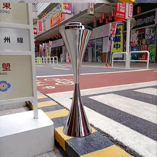 Posacenere A Piedistallo Per Interni Ed Esterni - Portacenere Casa, Posacenere Per Sigarette Da Esterno, Posacenere Da Terra, Posacenere Intelligente, Portacenere Per Sigari Autopulente(Silver)