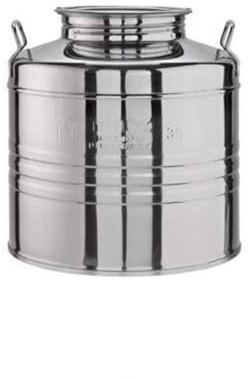 SHOBI Contenitore Bidone Fusto Olio Acciaio con Rubinetto Inox con Guarnizione per Il Tappo Made in Italy (1, 15 Litri)