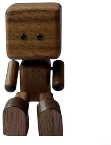Feeshoppher Figurine en bois faite à la main pour décoration de bureau et tableau de bord de voiture, adorable poupée à bascule fabriquée à partir de bois de qualité avec mouvement de balancement