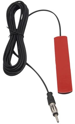 Antenna universale per parabrezza, antenna FM, antenna per auto, corta, Dab Antena Radio FM – Patch antenna parabrezza, con spina DIN e cavo da 3 m, per veicoli, auto, camion e SUV