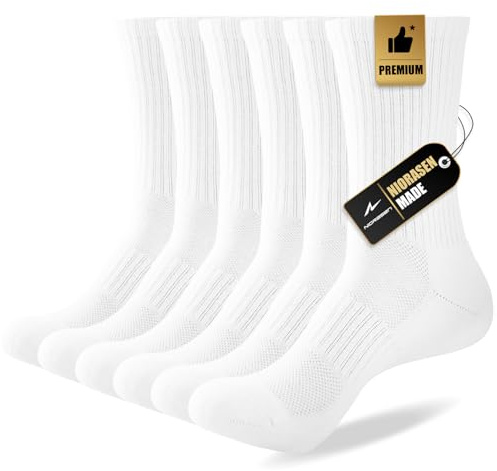 Niorasen Strumpor Herrar, Damer 35-38, 43-46, 39-42, 47-50. 6 Par Vinterstrumpor I Andningsbar Bomull: Vandrings-, Sport-, Trekkingsockar. Varma, Vadderade, Högpresterande Löpar- Och Tennissockar