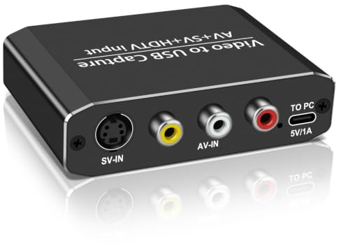 VHS to Digital Capture Card, USB Video Capture Card for VCR Hi8 Mini DV