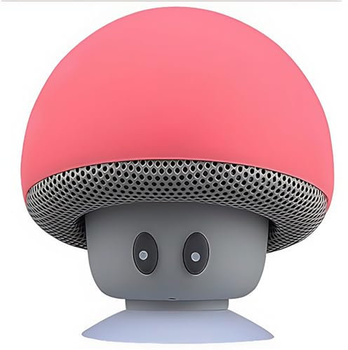 Hipipooo Portable Bluetooth Speaker,Mushroom Speaker,Bluetooth V2.1 With Suction Cup,Compatible With iPad, iPhone, Android phones,Laptop(Red)