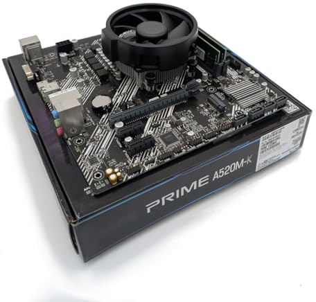 Ryzen 5 5600G 3.9Ghz (Turbo 4.4Ghz) Six Core CPU, Prime A520M-K Motherboard & 16GB 3200Mhz DDR4 RAM Pre-Built Bundle