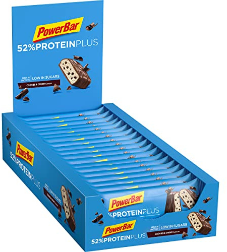 Powerbar - 52% Protein Plus - Cookies&Cream - 20x50g - High Protein Low Sugar Riegel