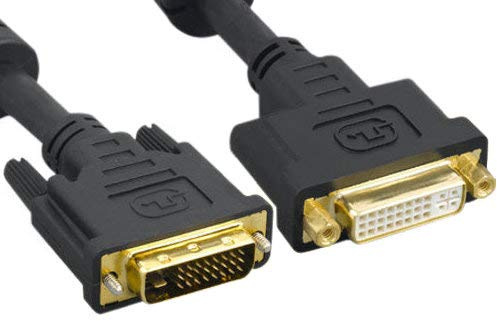Kentek 10 feet FT DVI Digital 24+1 pin Dual Link DVI-D Male to Female Gold Plated 28 AWG with EMI Ferrite Filters Extension Cable Cord Black Monitor HDTV PC MAC TV LCD