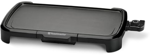 Toastmaster Electric Griddle - Flat Top Nonstick Griddle - Cookware for Breakfast & More - Skillet Griddle with Adjustable Temperature - Kitchen Appliance for Pancakes - 10 x 20 Cooking Surface