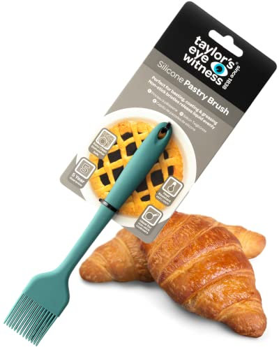 Taylors Eye Witness Aqua Silicone Pastry Coating Brush - Dishwasher Safe, Non-Stick Bristles, Heat & Stain Resistant