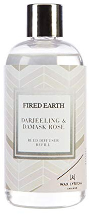 Wax Lyrical Fired Earth Small Ceramic Candle, Darjeeling & Damask Rose