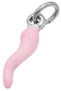 Remo Gammella 925 argent sterling bonne chance pendentif corne homme femme pendentif émail taille s m l Corne rouge, blanche, noire, argentée, rose, bleue. Choisisse ton couleur