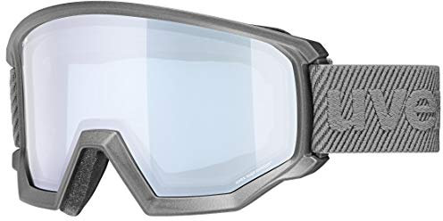 uvex athletic FM - Skibrille für Damen und Herren - Filterkategorie 2 - beschlagfrei - rhino matt/silver-blue - one size