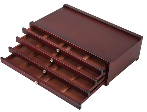 MEEDEN Scatola portaoggetti in legno per artisti con 4 cassetti, multifunzione per pennarelli, portapenne con cassetto in noce per pennelli
