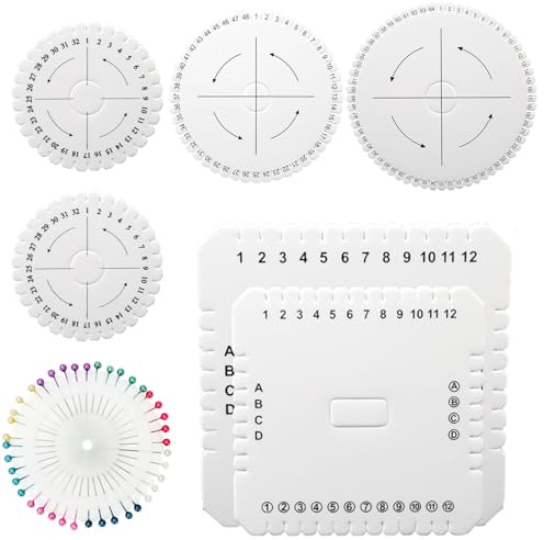 Niaciswe Rotondo Quadrato Kumihimo Set 7 Pezzi Dischi Cordone Disco Intrecciato A Mano Disco Per Tessitura Bracciale In Corda Disco Intrecciatura Piastra Disco Intrecciato a Mano Dischi Intrecciati