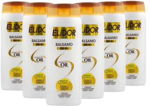 Elidor Conditioner für krauses Haar mit Mandel- und Reisöl Glanz-Effekt 300 ml Packung mit 6 Stück
