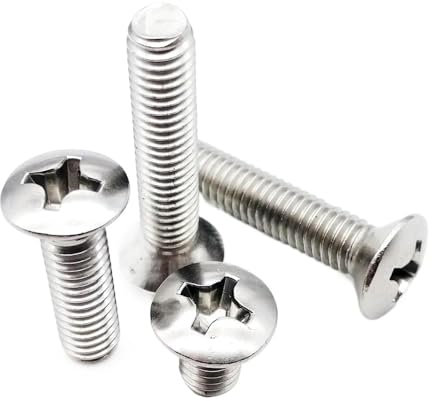10/50pcs M2 M2.5 M3 M4 M5 M6 GB820 DIN966 A2-70 304 Stainless Steel Cross Phillips Raised Countersunk Head Half Oval Screw Bolt (Color : 8mm, Size : 10pcs M5)