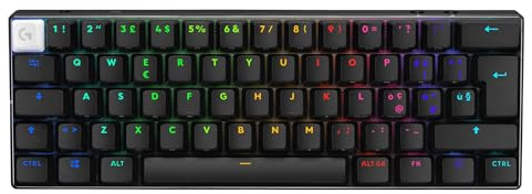 Logitech G PRO X 60 LIGHTSPEED, Tastiera Gaming Wireless, Tastiera Meccanica 60% Ultra Compatta TKL, LIGHTSYNC RGB, Copritasti in PBT Bicomponente, Tattili Optical, Windows PC, QWERTY ITA - Nero