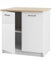 Küchenschrank mit Arbeitsplatte 80 cm - Unterbau - weißer Hochglanz-Akryl - MDF-Fronten - stabile Konstruktion - inklusive Arbeitsplatte Eiche Sonoma - ideal für moderne Küchen