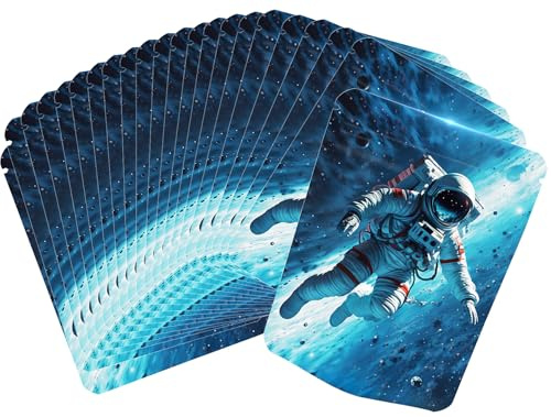 100-pack Mylar-väskor, 9 x 12 cm blå astronaut stående Ziplock-väskor