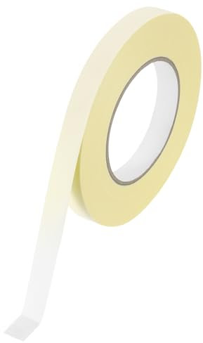 sourcing map Insulating Acetate Cloth Adhesive Tape, 0.5in x 98ft White Electrical Heat Resistant Fabric Tape with Paper for Laptop Electric Automotive Guitar Repair Wire Harness