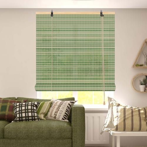 Retro Bamboo Shades Blinds Outdoor Shades for Patio Vertical blackout roman bamboo Blinds with Lift Partition Bamboo Breathable Decorative for Elevator Porch kitchen Balcony French doors
