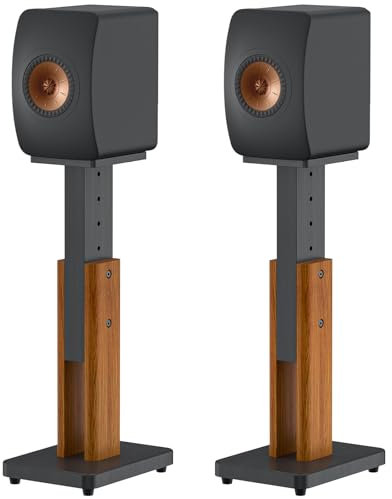 Pareja de Altavoces Ajustables en Altura para KEF LS50 Meta, LS50 Stand - Soporte de Piso de Grano de Madera Pesado para KEF LS50 Meta, LS50 inalámbrico II Soporte de Altavoces