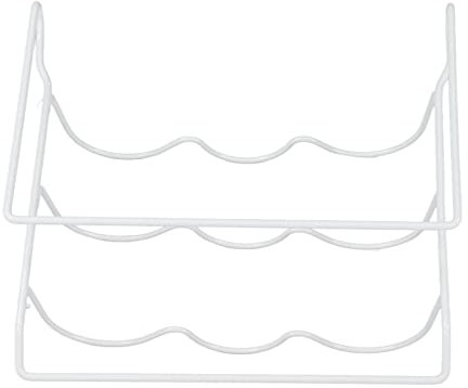 Srliya Portabottiglie per Frigorifero Inodore, Resistente, in Metallo Spesso e Lucido, con Ripiano per Vino per Frigorifero