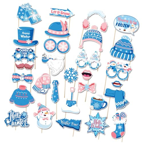 Chenxi Studio Decoración de mano para celebración de invierno, copo de nieve, accesorios de árbol de Navidad, accesorios de cabina de fotos de mano