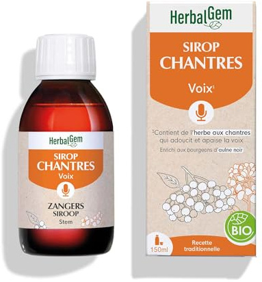 HerbalGem | Sirop des Chantres Bio | pour Donner de l’éclat à votre Voix | Recette Traditionnelle | 150 ml