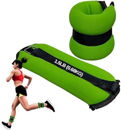 FUXION Adjustable Ankle Weights 1.5/2.0/2.5 lbs Pair, Fully Adjustable for Ankle Wrist Arm or Leg, for Training Warm-up Pilates Gym Accessories