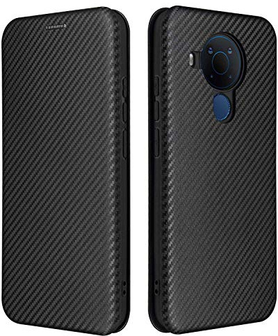 GOGME Hülle für Nokia 5.4 Handyhülle Brieftasche, Schutzhülle mit Kartensteckplätzen Anti-Scratch PC Panel + Stoßfeste TPU Innenschutzabdeckung + Ring Halterungen. Schwarz