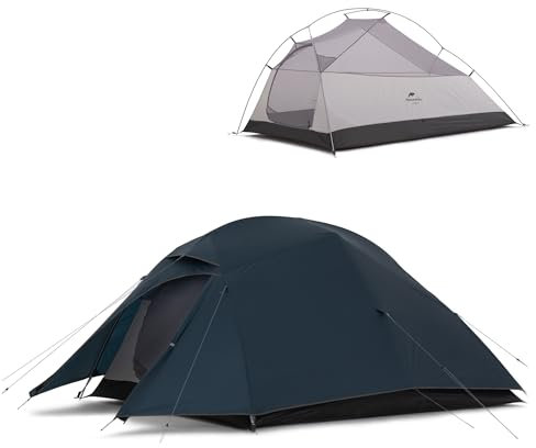 Naturehike Neu Cloud-up 3 Upgrade Ultraleichtes Zelte 3 Personen Zelt 3-4 Saison für Camping Wandern (20D Navy Blau)
