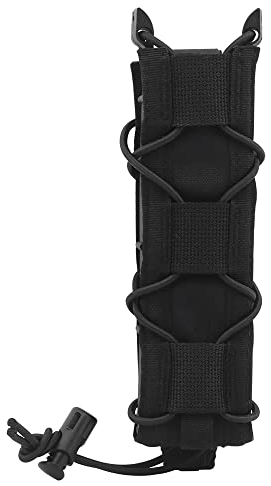 WarmHeartting Taktisch 9MM Single Extended Magazine Pouch with Malice Clip MOLLE Mag Pouch Holster Mag Carrier Jagdausrüstungshalter Magazinbeutel Magazinhalter Magazintasche