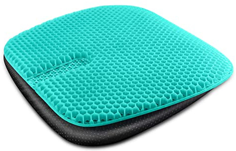 masteymoh Gel Seat Cushion for Long Sitting, 1.2-Inch Chair Cushion for Pressure Relief, Cooling Gel Cushion for Sitting, Seat Cushions for Office Chairs with Breathable Nonslip Cover