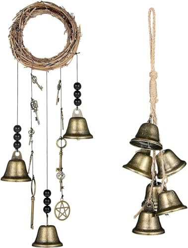 Supercap - Campanillas de Viento | Aldaba de Puerta de Bruja Transparente Hecho a Mano para decoración | Decoración de energía Positiva, Campanas mágicas de protección