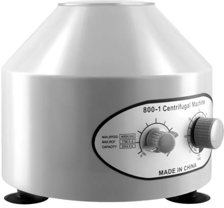 QWORK® Centrifugeuse de Laboratoire Capacité 6 * 20ml - 4000 tr/min Rotor en Alliage d'Aluminium - Minuterie 0-60mins