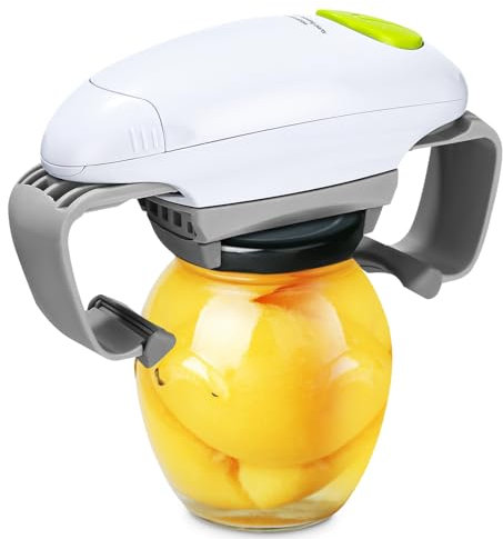 Exyvox Apriscatole elettrico professionale per cuochi e anziani, apri barattoli automatico con bordo liscio, apertura senza sforzo di lattine e barattoli, apriscatole per artrite, gadget utili