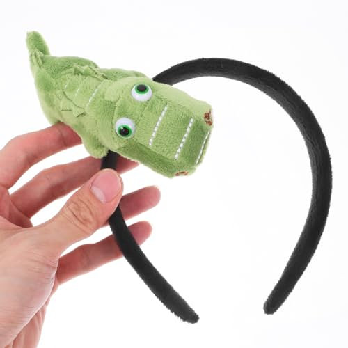 Ciieeo Krokodil Puppen Anhänger Kopfbänder Haaraufsätze Stofftiere Spielzeugtiere Stirnbänder Bekleidung Kostüme Haarbänder Stoff Haarreifen Krokodil Haarspange Haar