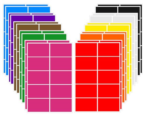 200pcs Rectangular Stickers in 10 Colors - Adhesive Labels for Moving, Planning, and Addressing