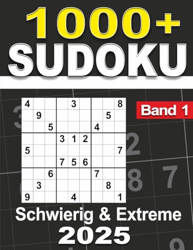 1000+ Sudoku-Rätselbuch für Erwachsene: Schwer bis Extrem mit vollständigen Lösungen (QuestMemory Sudoku Collection)