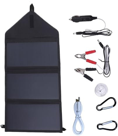 Solar Charger, 100W Tri-Fold Portable Solar Panel, USB Battery Generator for Laptop, Smartphone, Tablet, Outdoor Camping, Fishing, Road Trip, 5V / 0-3000mAh, IP65