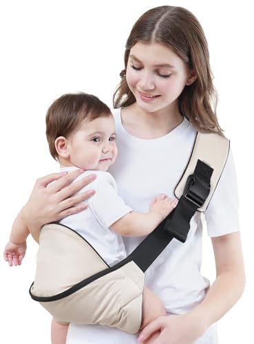 GAGAKU Portabebè laterale per neonati e bambini (6,4 – 15,9 kg) con sedile antiscivolo per neonati e bambini (6,4 – 15,9 kg) – crema